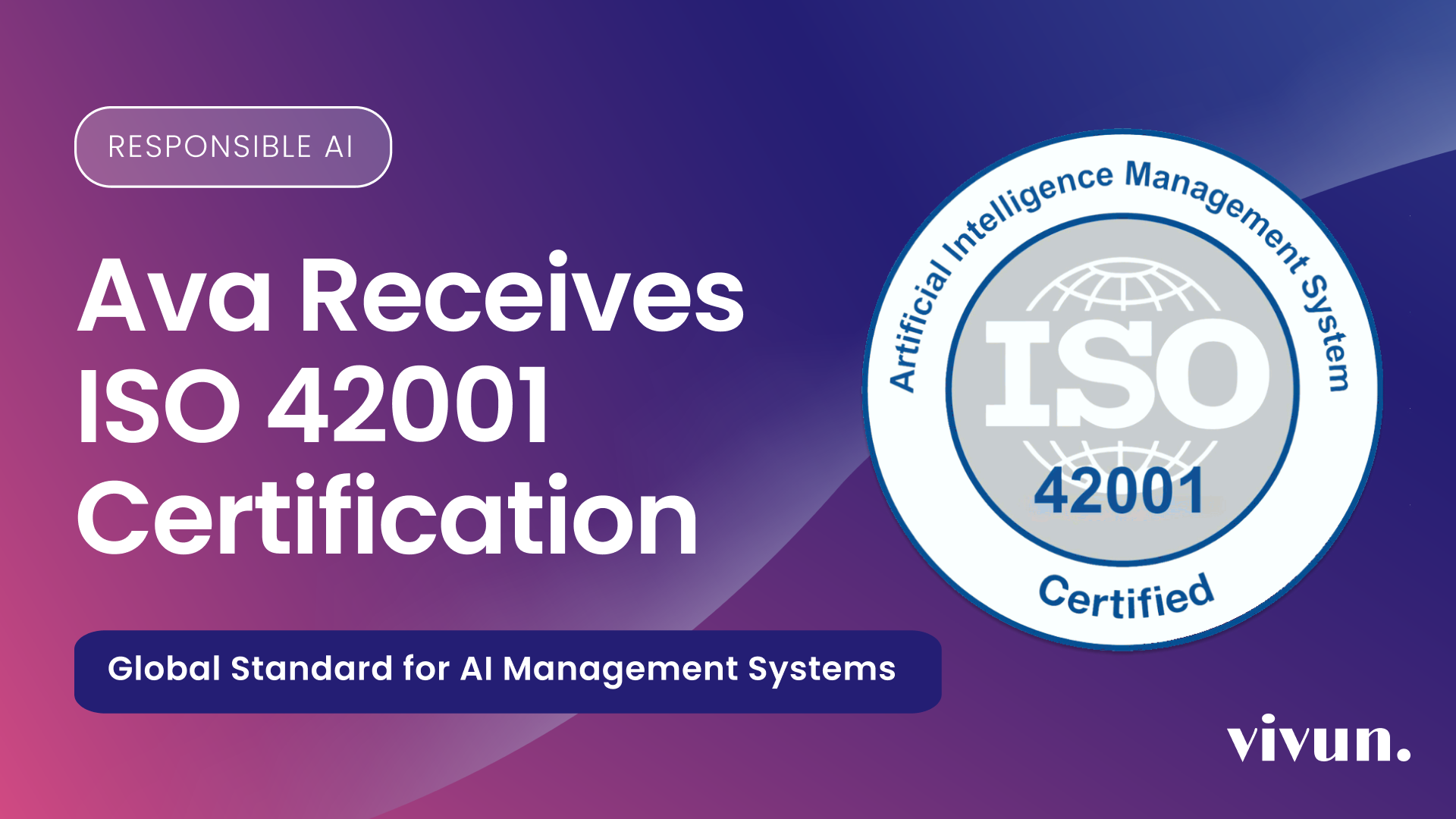Vivun's AI Sales Agent, Ava™, Achieves ISO/IEC 42001:2023